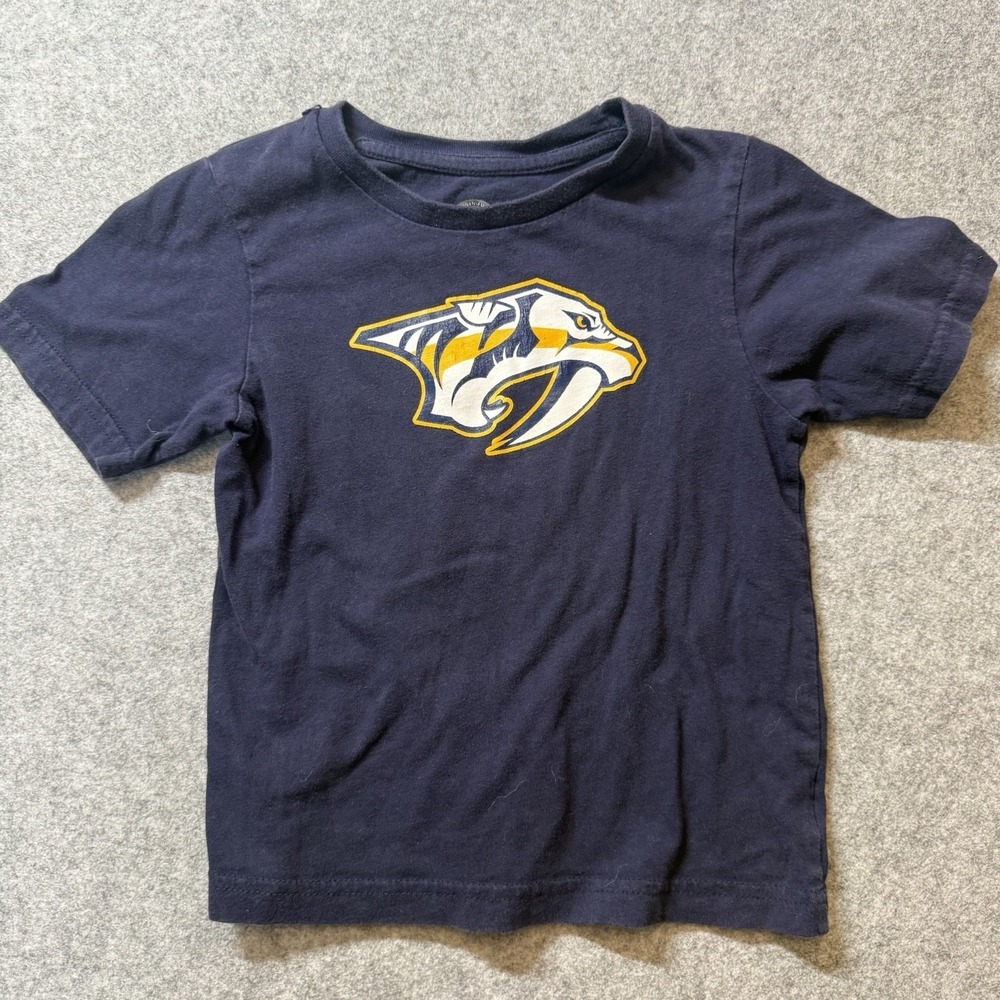 Nashville Predators T Shirt Toddler 4T Navy NHL Hockey Logo Kids Boys Tee